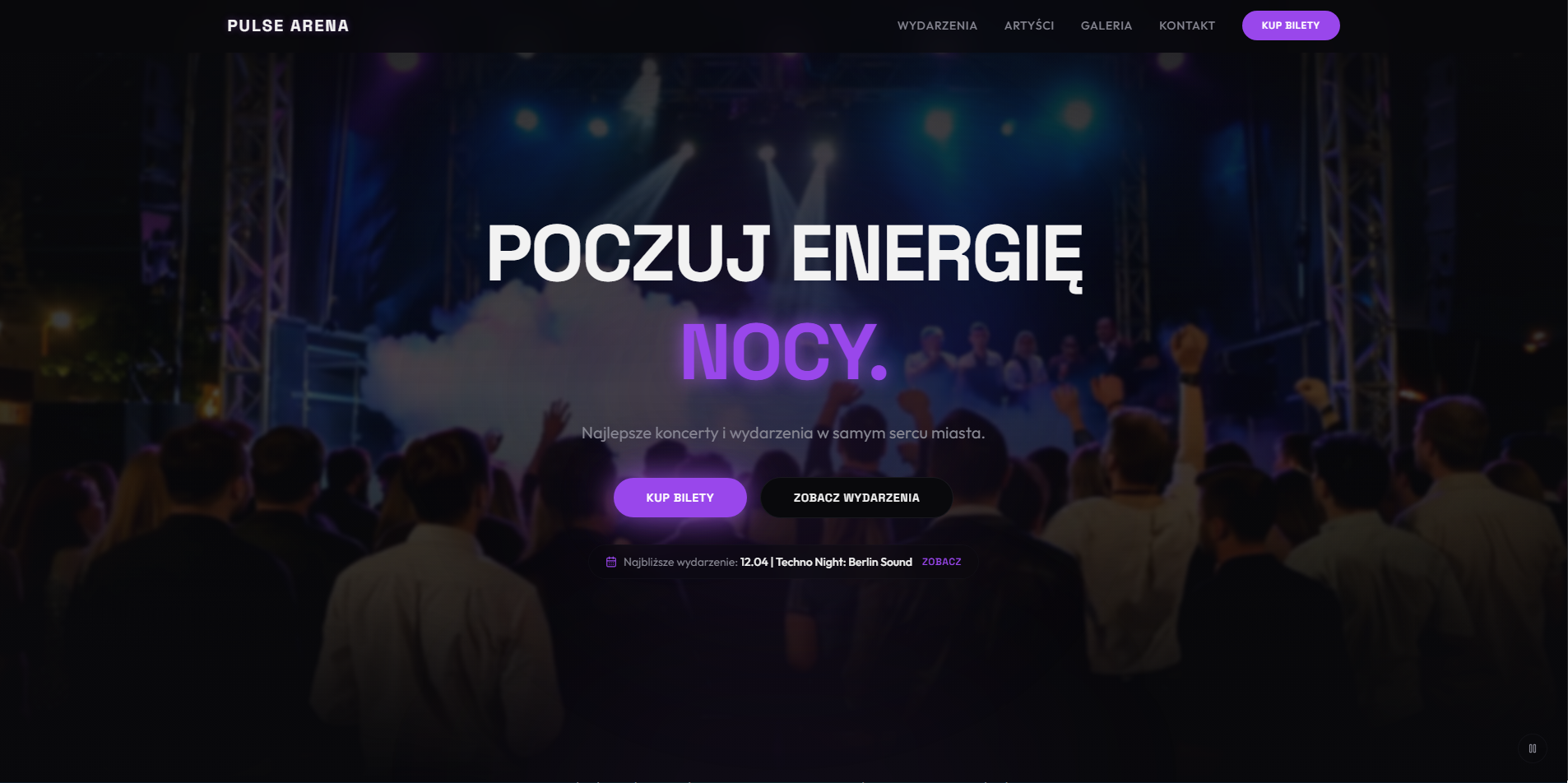 Projekt strony dla wydarzeń muzycznych